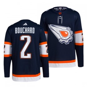 Edmonton Oilers Hockeydrakt Evan Bouchard 2 2022-23 Navy Reverse Retro 2.0 Adidas Authentic - Herre